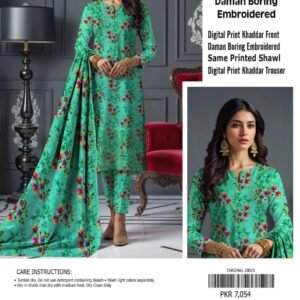 3PC Embroidered Digital Print Khaddar Premium For Women