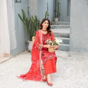 Modern Embroidered Lawn 3 Piece Suit for Women