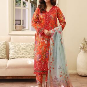 Stitched Embroidered Lawn 3 Piece Suit Pakistani Summer Collection