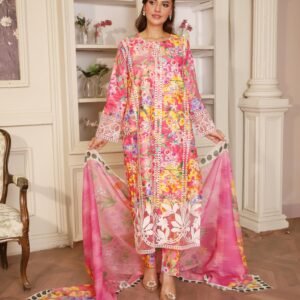 Designer Lawn Suit with Dupatta Women Summer Collection