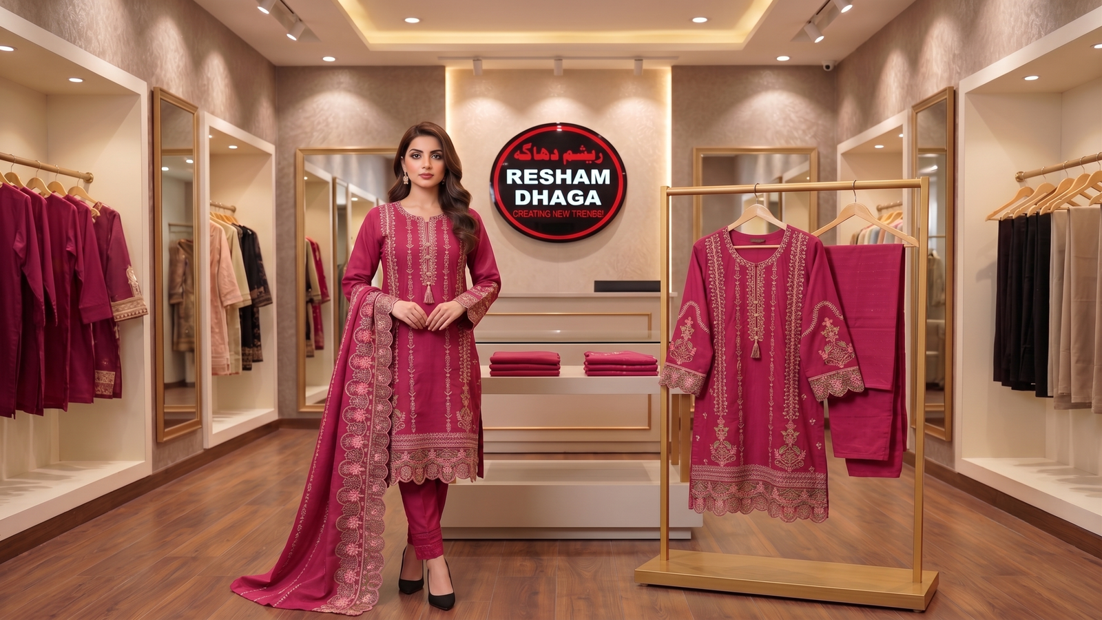 Pure Cotton 3 Piece Embroidered Suit for Women - Image 4
