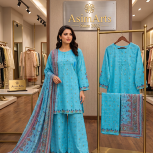 bindi lawn kurti set, lawn 3 piece kurti, palazzo kurti set, summer lawn outfit, stitched lawn suit, lawn kurti with dupatta, women summer dress pakistan, casual lawn set