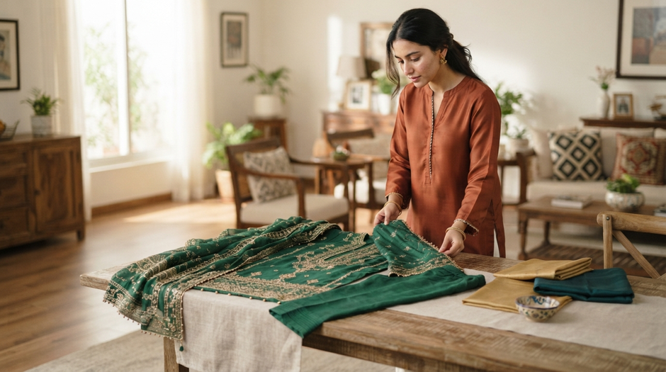 Embroidered 3-piece suit with net dupatta in deep maroon for Eid and wedding guest outfits